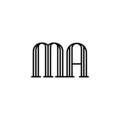 MA monogram logo design letter text name symbol monochrome logotype alphabet character simple logo