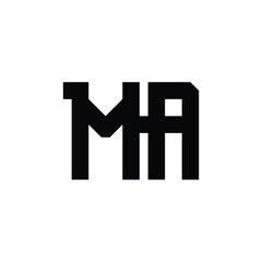 Obraz premium MA monogram logo design letter text name symbol monochrome logotype alphabet character simple logo