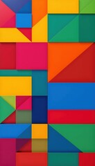 abstract geometric grid position in primary colors, place the subject on the left side of the image and provide ample space on the right for textual content