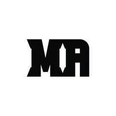 Fototapeta premium MA monogram logo design letter text name symbol monochrome logotype alphabet character simple logo
