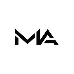 MA monogram logo design letter text name symbol monochrome logotype alphabet character simple logo