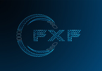 FXF low poly letter logo vector design. FXF lower poly logo design.