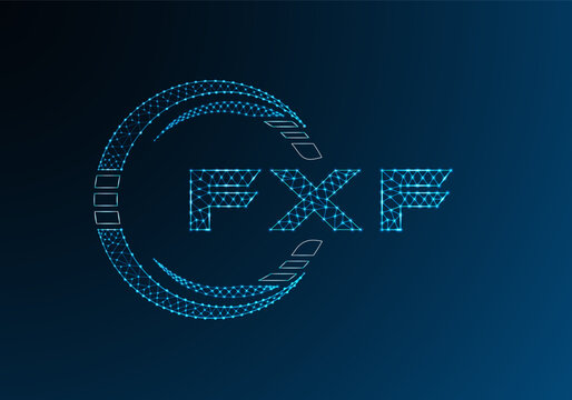 FXF low poly letter logo vector design. FXF lower poly logo design.