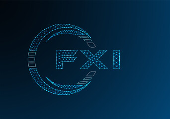 FXI low poly letter logo vector design. FXI lower poly logo design.