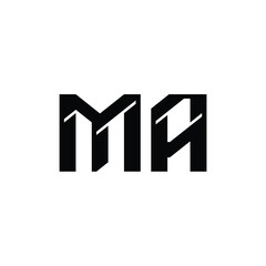 MA monogram logo design letter text name symbol monochrome logotype alphabet character simple logo