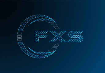 FXS low poly letter logo vector design. FXS lower poly logo design.