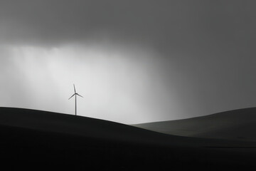 Obraz premium wind farm in south africa under overcast sky showcasing dramatic contrasts