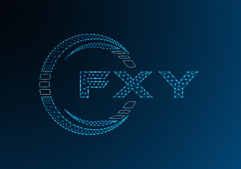 FXY low poly letter logo vector design. FXY lower poly logo design.