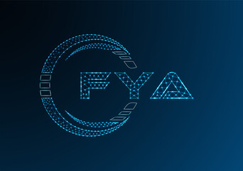 FYA low poly letter logo vector design. FYA lower poly logo design.