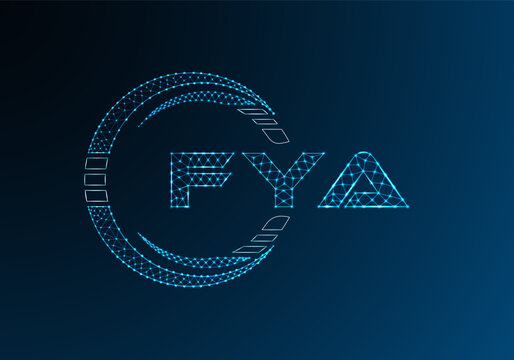 FYA low poly letter logo vector design. FYA lower poly logo design.