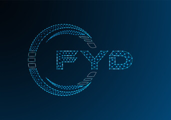 FYD low poly letter logo vector design. FYD lower poly logo design.