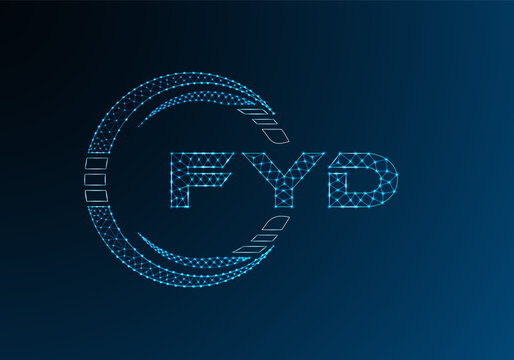 FYD low poly letter logo vector design. FYD lower poly logo design.
