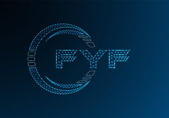 FYF low poly letter logo vector design. FYF lower poly logo design.