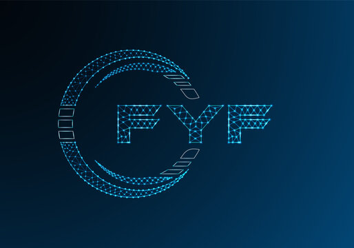 FYF low poly letter logo vector design. FYF lower poly logo design.
