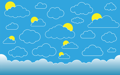 Cloud outline with sun sunrise sunshine