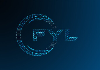 FYL low poly letter logo vector design. FYL lower poly logo design.