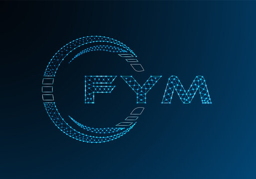 FYM low poly letter logo vector design. FYM lower poly logo design.
