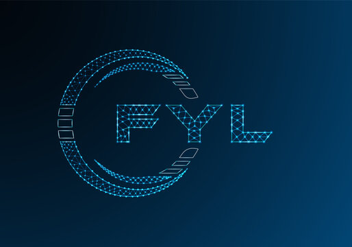 FYL low poly letter logo vector design. FYL lower poly logo design.