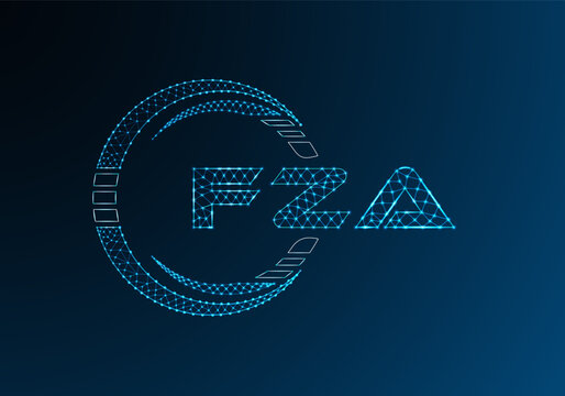 FZA low poly letter logo vector design. FZA lower poly logo design.