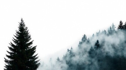 Foggy Valley Landscape with Minimalist Hills and Soft Light