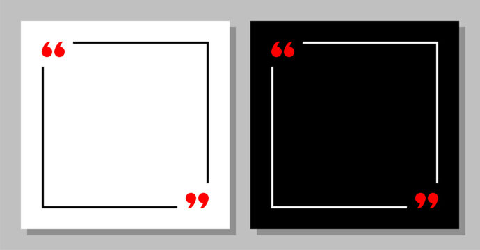 blank quoted text template, social media post mockup, black and white motivation quote, copy space for text in brackets, empty citation speech bubble