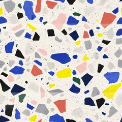 Seamless Terrazzo texture. Polished concrete floor and wall pattern. Color surface marble and granite stone, material for decoration