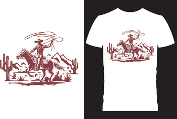 Western Cowboy T Shirt Design