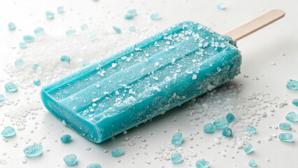 Teal Ice Pop with Salt and Candy Crystals
