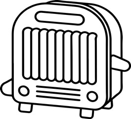 electric toaster outline vector illustration, line art