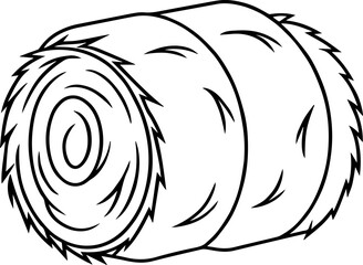 Hay outline vector illustration, line art