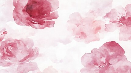 Fototapeta premium Delicate floral design in muted pinks and reds.