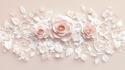 Elegant Peach Roses Floral Design.