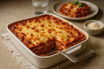 Delicious homemade lasagna dish