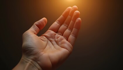 Open Hand in Dark Setting