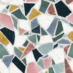 terrazzo floor old texture or polished stone for background