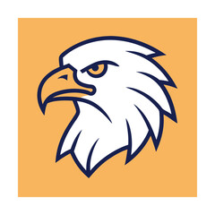 Vector illustration of an eagle head mascot design with strong and confident look