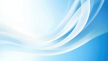 Abstract blue and white flowing wave design