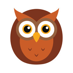 Cute cartoon owl illustration in a vibrant flat design style suitable for children and educational projects
