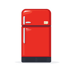 My Simple flat 2D illustration of a refrigerator isolated on a transparent background, vector, flat design, animation design, simple flat 2D icon, clipart