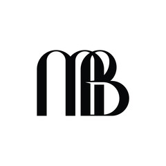 MB monogram logo design letter text name symbol monochrome logotype alphabet character simple logo