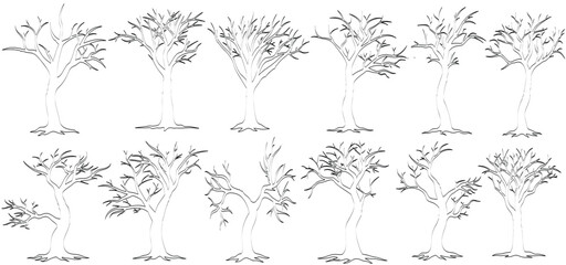 Tree Silhouette, Black Tree, Vector Tree, Tree Clip art, Tree Outline, Nature Silhouette, Minimalist Tree, Tree Design, Tree Art,  vector illustration
