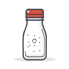 My Simple flat 2D illustration of a salt shaker isolated on a transparent background, vector, flat design, animation design, simple flat 2D icon, clipart