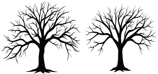 bare tree silhouette vector symbol icon design. Beautiful illustration isolated on white background vector illustration