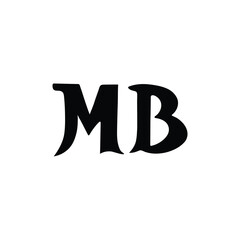 MB monogram logo design letter text name symbol monochrome logotype alphabet character simple logo