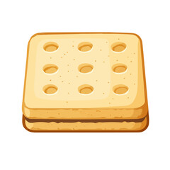My Simple flat 2D illustration of a shortbread biscuit isolated on a transparent background, vector, flat design, animation design, simple flat 2D icon, clipart