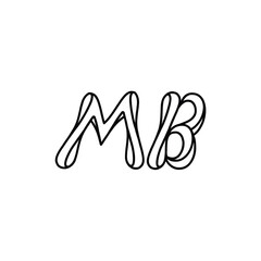 MB monogram logo design letter text name symbol monochrome logotype alphabet character simple logo
