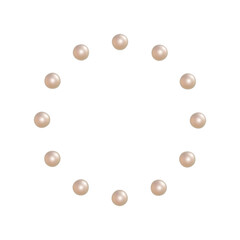 円状に等間隔に並ぶピンクのパール 透過された真珠の3DCGイラスト