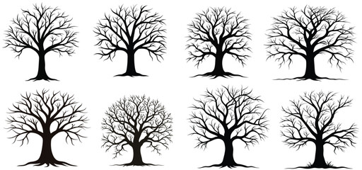 Bare Tree Silhouette Illustration for Nature and Design Projects vector Illustration