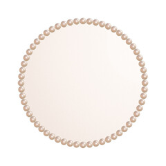 小粒なピンクのパールのぷっくりした丸いフレーム 透過されたプレートの3DCGイラスト