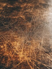 Obraz premium Worn wooden surface showing scratches and wear close up abstract texture background design element